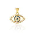 New Evil Eye Pendant Brass Micro-set 16k Gold Plated Necklace Accessories Small Gold Evil Eye Pendant