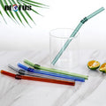 Online Shop Top Selling Borosilicate Straw Cup Glass Reusable Straws Set Glass Straws Shatter Resistant with Cleaner
