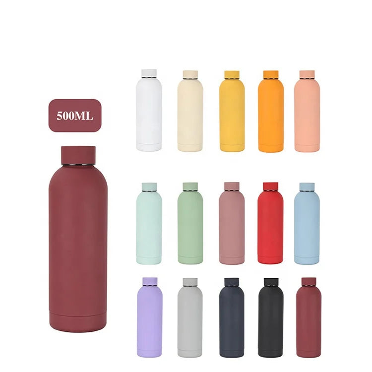 Outdoor Sports Portable Brazilian Water Bottle 500ml Small Mouth Stainless Steel Vacuum Insulated Drinking Bottles