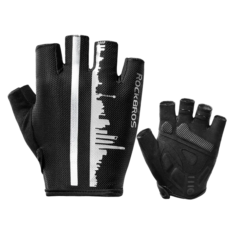 ROCKBROS Spring and Summer Unisex Damping Anti Slip SBR Riding Half Finger Motocross Gloves MTB Road Bike Cycling Racing Gloves