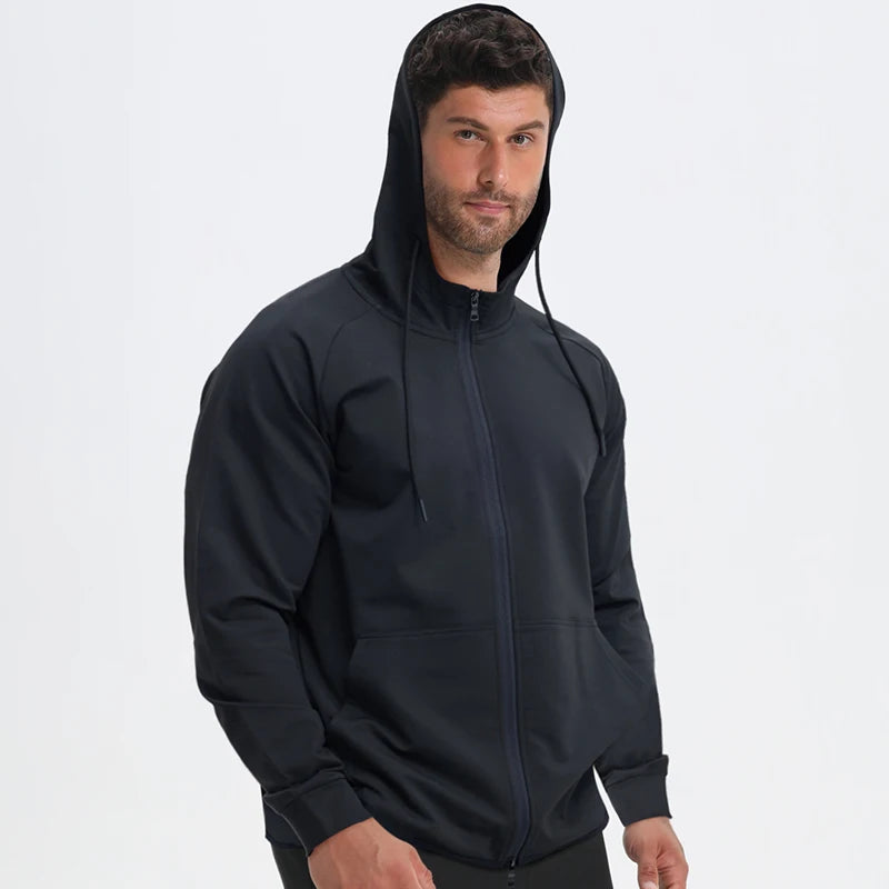 Men Autumn Jacket Oem Custom Long Sleeve Sport Jacket Gym Fitness Clothes Outwear Jacket Hoodies for Men
