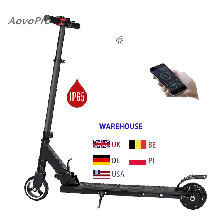 AOVOPRO 250W Foldable Electric Scooter Adjustable Mini Scooter for Kids and Adults with Free UK/Europe Shipping