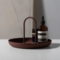 Modern Nordic round Metal Jewelry Organizer Tray with Handle for Living Room or Bedroom Decorative Storage