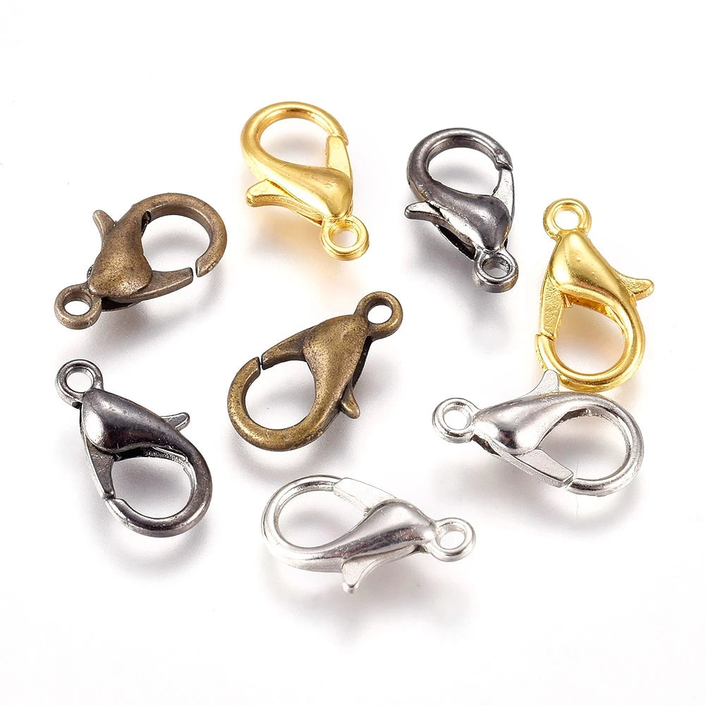 1000pcs 12mm Silver Color Plated Zinc Alloy Lobster Claw Clasps Clasps