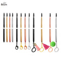 Fur Ball Tassel Keyring Keychain Mascara Spoolie Brush Metal Portable Retractable Lash Extension Eyelash Brush with Cap Lid