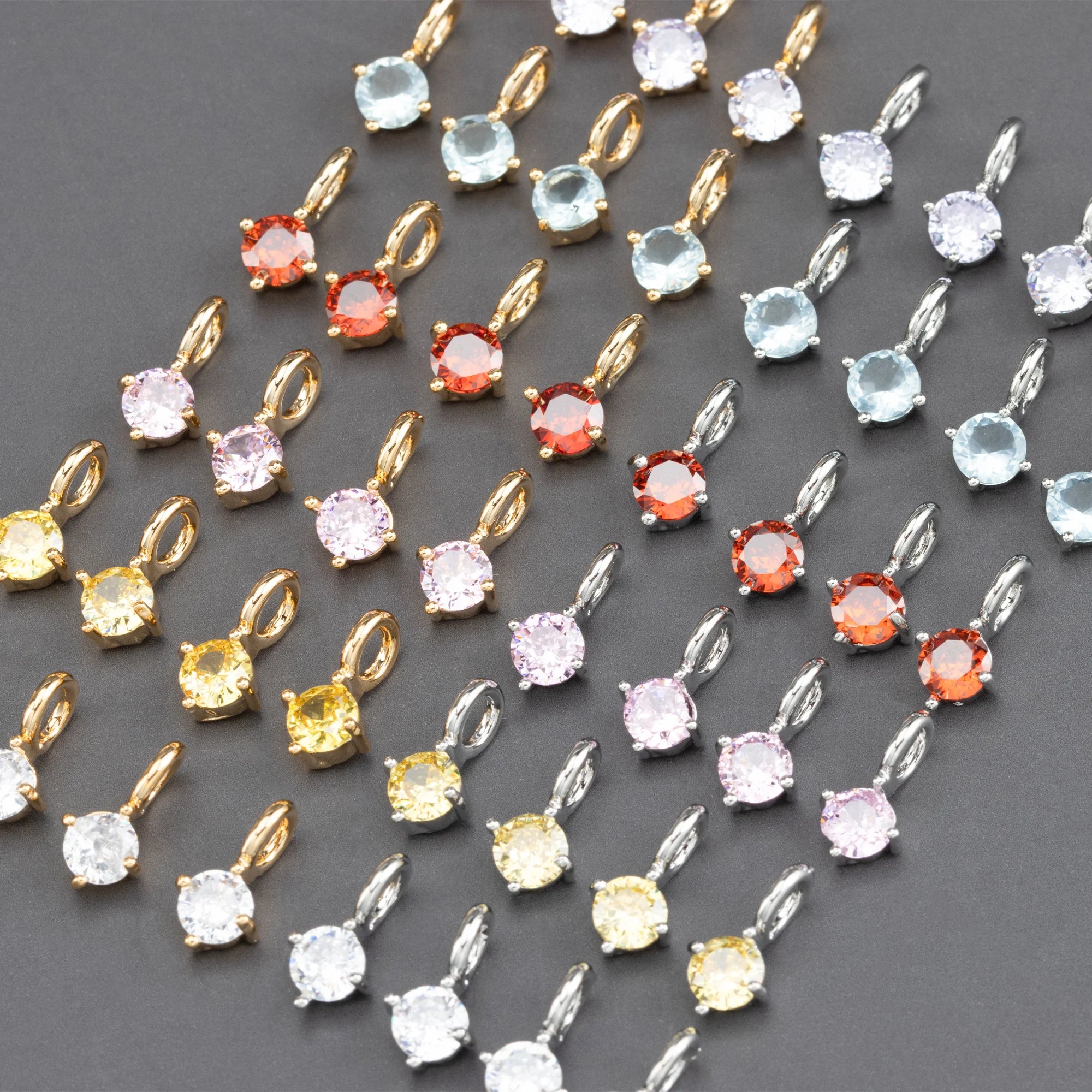 MA77 10pcs/Lot Nickel-Free 18K Gold Rhodium Plated Copper Zircon Charm DIY Pendant Jewelry Making Findings Metal Accessories