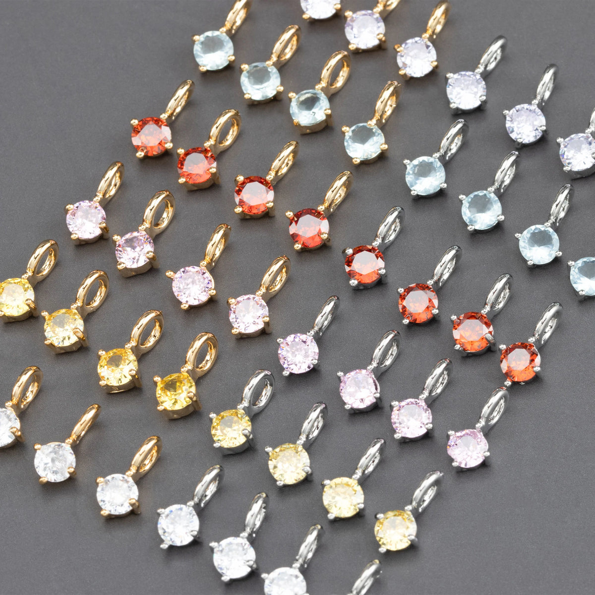 MA77 10pcs/Lot Nickel-Free 18K Gold Rhodium Plated Copper Zircon Charm DIY Pendant Jewelry Making Findings Metal Accessories MegaBDM