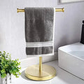 Brushed Gold Double Free Stand Deck Mount Towel Holder & Paper Towel Hanger for Bathroom-Eco-Friendly