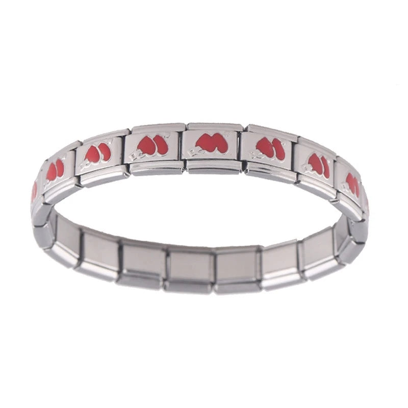 YK New Hot Selling Stainless Steel Bracelet Gold-plated Peach Heart Elastic Couple Bracelet