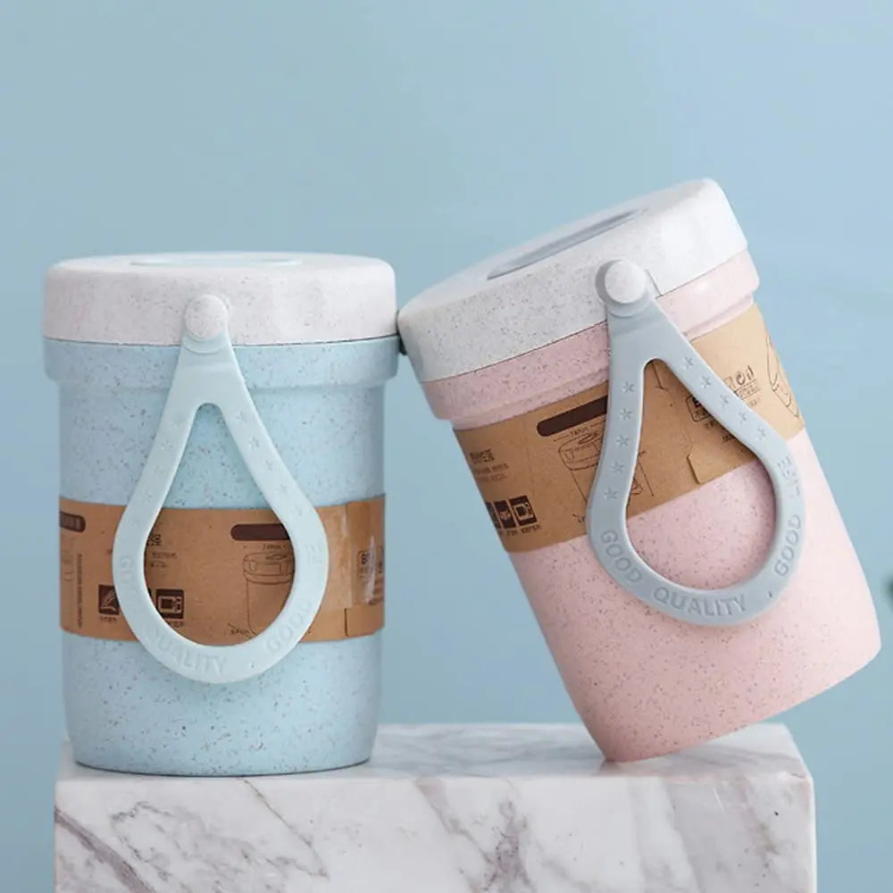 Cabilock Food Flask Portable Sealed Soup Cup Microwaveable Soup Container Soup Jar Insulated Hot Milk Cup with Spoon