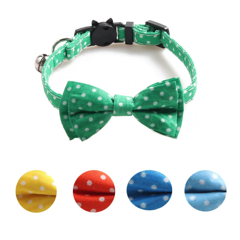 Hellomoon Rurable Soft Luxury Cowhide Solid Pet Dog Collar Polka Dot Cat Collar