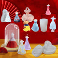 B-5207 Wedding Full Princess Dress Scented Candles Plaster Indoor Desktop Decoration Crystal Glue Resin Mold Silicone 3D Mould