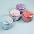 Round Pink Candy Candle Tin Container Metal Packaging with Custom Logo Black Plating for Craft Use