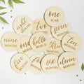 Baby Boy Baby Girl Newborn Gifts Baby Age Monthly Milestone Wooden Engraved Photo Props Milestone Discs Card MegaBDM