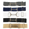 Free Custom Logo Engraved 1.5 Inch Elastic Stirrup Equestrian Belt with Snaffle Buckle Made of Nylon for Horses