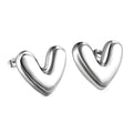 Trendy Smooth Heart Earring Jewelry Wholesale Custom Stainless Steel Hypoallergenic Love Heart Stud Earrings for Women