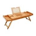 Bamboo Bathtub Caddy & Rack-Multi-function Retractable Eco-Friendly Modern Rectangle Stand