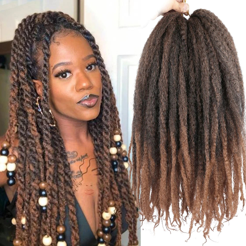 Wholesale Price 18 Inch Marley Twist Afro Twist Marley Braiding Hair for Faux Locs Crochet Hair Synthetic Hair Extensions