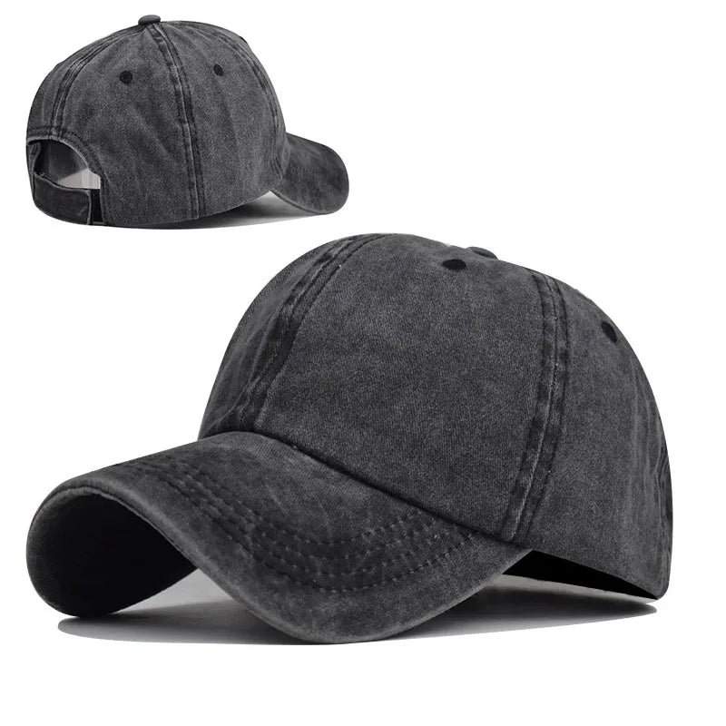 Classical Six Panels Pure Cotton Washed Vintage Baseball Cap Curved Brim Unisex Custom logo Dad Cap Ready to Ship