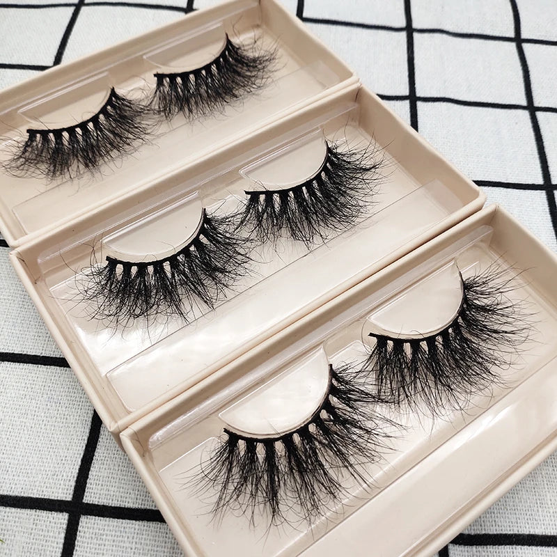 Saturated Quality Mink Eyelashes 16mm 18mm Mink Eyelash  3d Mink Lashes  Curl Real Fur 25mm 3d Wholesale Box