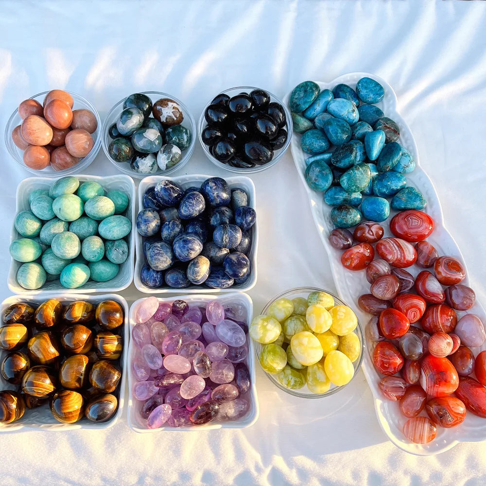 Factory Price Bluk 500G Crystal Tumbled Sodalite Rock Healing Stones Amethyst Tumbled Palm for Fengshui Dec