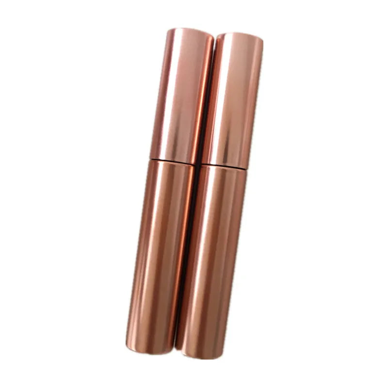 Custom Logo 10ml Aluminium for Mascara Mini Eyeliner Vials Rose Gold Plate Empty Eyelash Cream Tube for Cosmetic Liquid Blush
