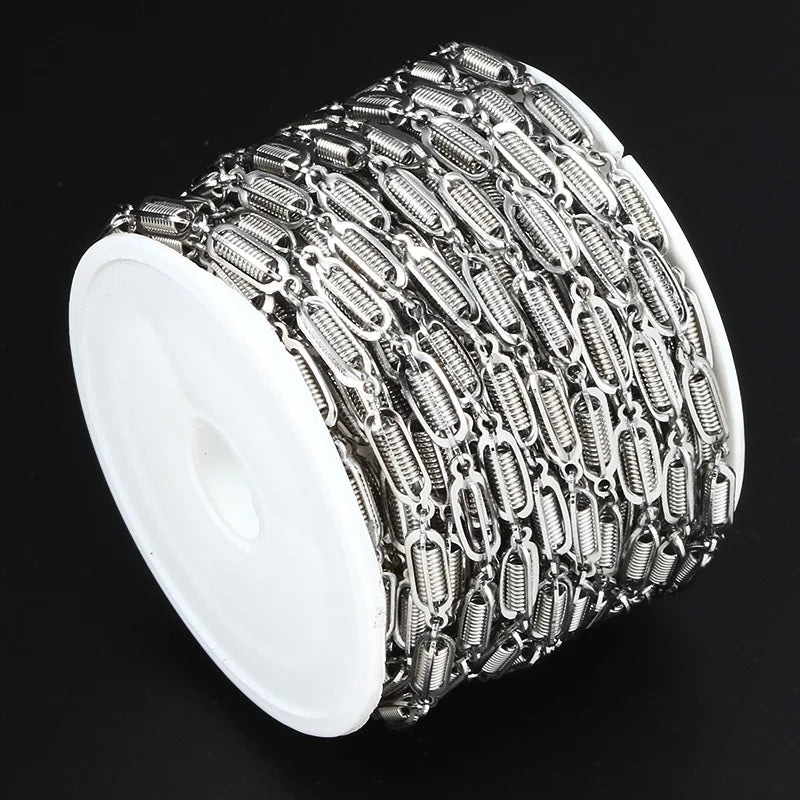 New Stainless Steel Spring Chain Ornament for DIY Necklace Bracelet Fashion Tassel Sweater Jewelry Findings Components