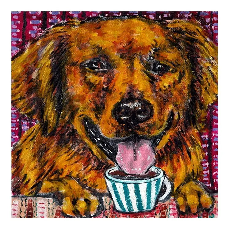Ever Moment Diamond Art Painting Kit Dog Cartoon Animal Handmade Craft Full Square Resin Drills 40x40cm for Interior S2F2770