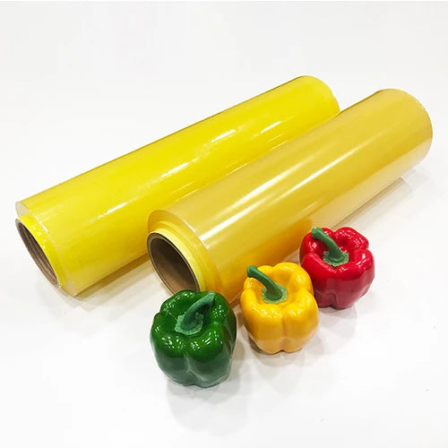 Factory Wholesale Food Grade PVC Cling Film Jumbo Roll Stretch Transparent Plastic Wrap for Fresh Food Packaging