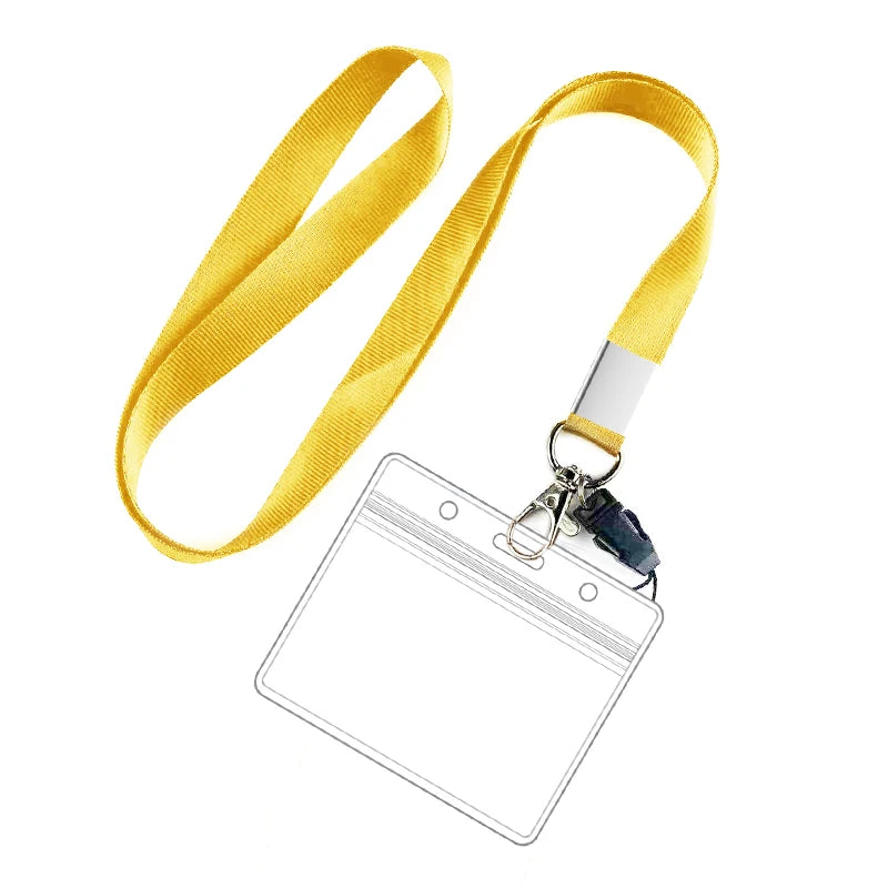 Waterproof Transparent Id Card Holder Pvc Soft Plastic Certificate Set School Business Card Cover With Lanyard