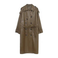 S-XL Spring and Autumn New Vintage Motorcycle PU Leather Coat Women's Mid Length Waistband PU Coat