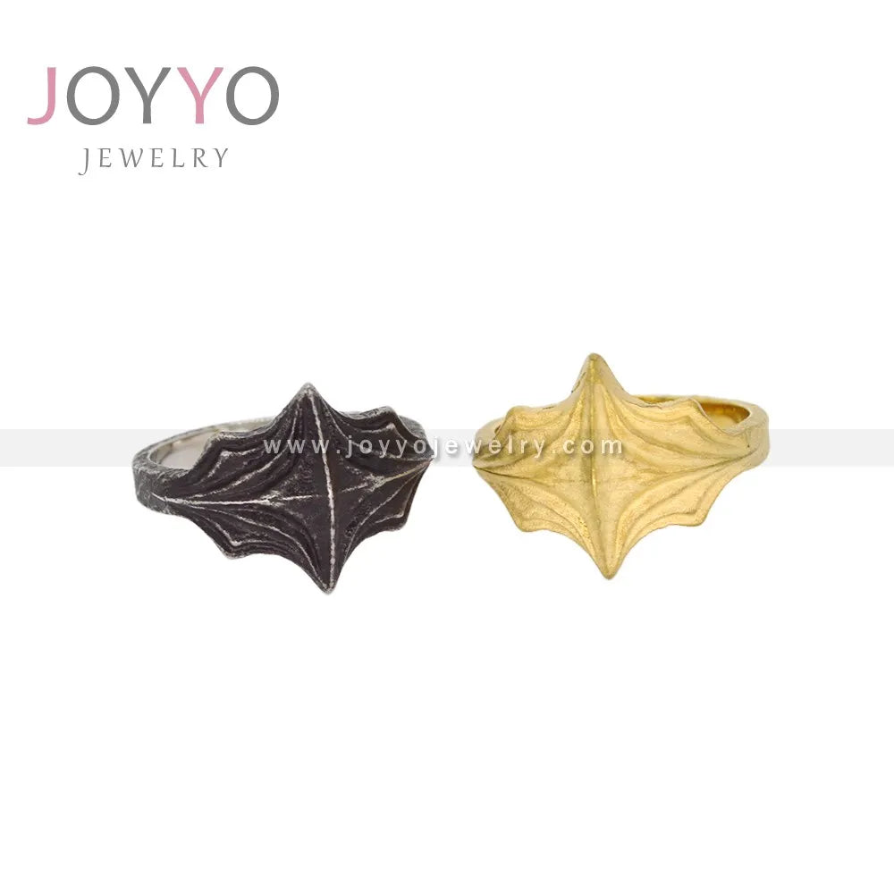 Wholesale Vintage Gothic Bat Ring Stainless Steel Bat Ring Gold Plated
