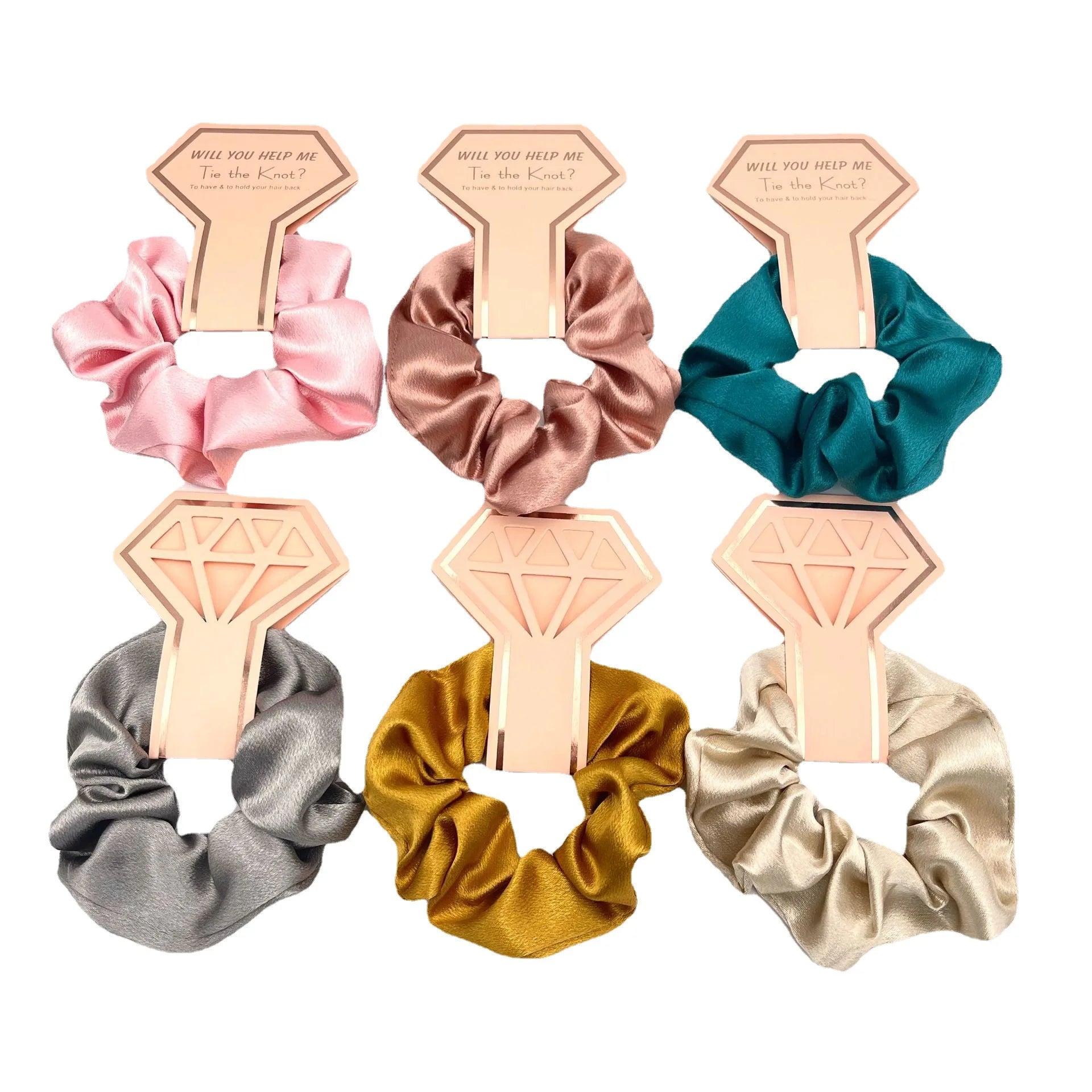 In Stocks! Satin Hair Scrunchies Silk Elastic Hair Bands Skinny Ropes Ponytail Holder Scrunchies Hair Ties for Girls