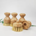 Short Replaceable Brush Head Cleaning Brushes Kitchen Bamboo and Sisal Wood for Dish Vegetable and Scrub Cleaning