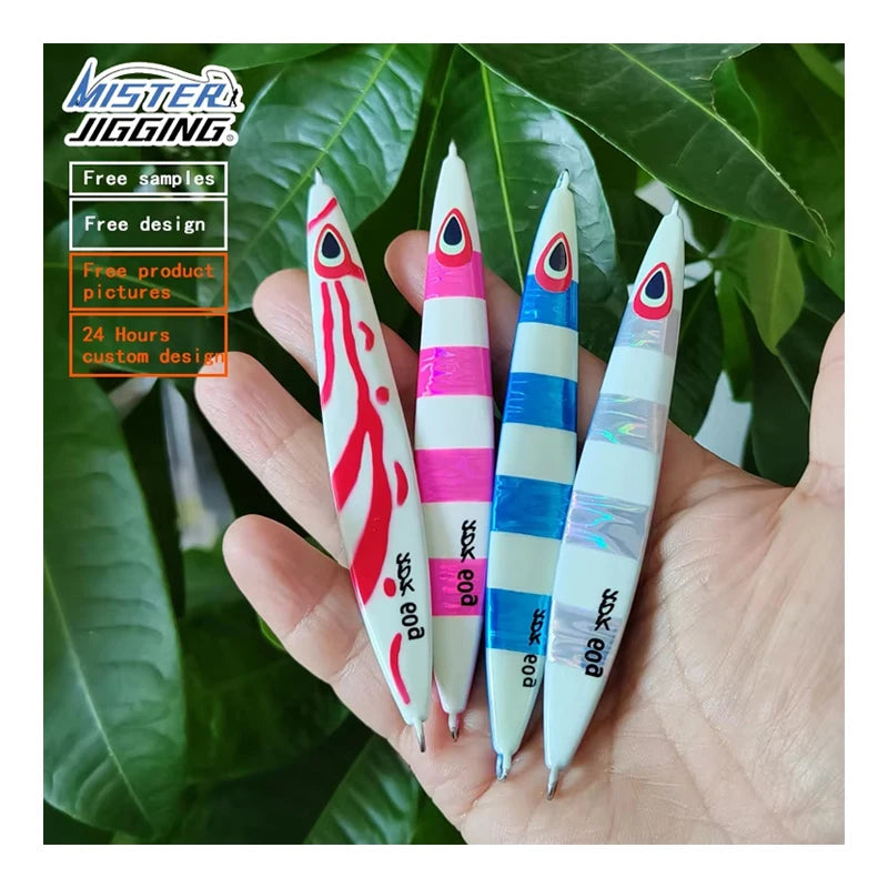 MISTER JIGGING 280g 350g Sea Saltwater Fishing Lead Fast Metal Jig Fishing Metal Luminous Jig Lure Fishing
