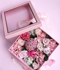 Factory Direct PVC Window Flower Box Custom logo Shape Printing square Gift Packaging Box with Ribbon Bow