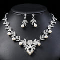Hot Sale Women's Crystal Pearl Jewelry Sets for Weddings Banquets & Parties-Elegant Bridal Necklace & Earrings for Engagements