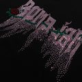 Wasolife Wholesale 100% Cotton Rose Flower Printed  T-shirt Rhinestone Vintage Short Sleeve T Shirt for Women