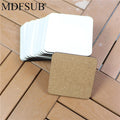 MDFSUB Wooden Cork Backed Square 100x100mm 4mm Thick Glossy White Sublimation MDF Coaster Eco-Friendly DIY Printing