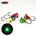 TAKEDO Wholesale 5pcs Per Set SP17 19mm 2.1g Luminous Big Eyes Winter Mini Lead Ice Fishing Jig Fishing Lure