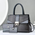 New 2026 Cross-border Trend Large Capacity Shoulder Crossbody Handbag Embossed Bright Leather Three-piece Women's Bag