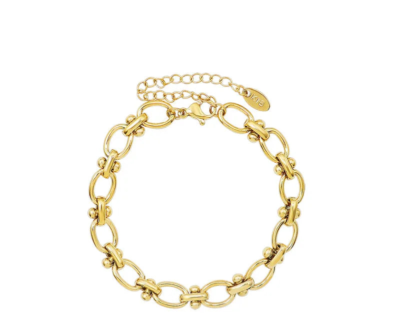 Fashion 18k Gold Vermeil Stainless Steel Jewelry Thick Chunky Chain Bracelets for Women