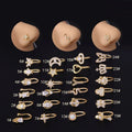 Designer Sexy Non Piercing Jewelry Zircon Butterfly Moon Star Shape Indian Bulk Clip on Gold Nose Rings