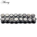 Alisouy 2PC Moon Flower Cross Star Lion Stainless Steel Unisex Men Women Barbell Ear Stud Earring Tragus Helix Piercing Jewelry