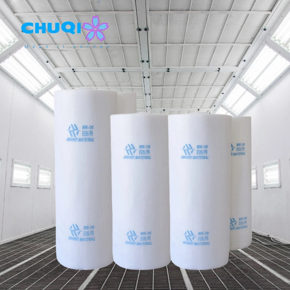 Synthetic Fiber Ceiling Filter Media for Automotive Spray Booth High Efficiency F5 99.995% 20-25mm Thickness Flame Retardant