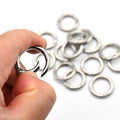 Custom Zinc Alloy Metal Spring Keyring Hook Silver Key Chain Accessories Round Carabiner Snap Rings