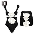 2025 Latest Women's Floral Bikini Set - High Waist Sexy Swimwear with Skirt Summer Bathing Suit Wholesale Beachwear