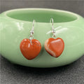 DIY Wholesale Natural Crystal Faceted Heart Gemstone Jewelry Pendants Red jasper Heart Earrings