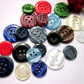 15mm 20mm 4-Hole Wide Rim Pearl Resin Uniform Buttons Multi-Color Basic Sewing Buttons for Suit Workwear Wholesale
