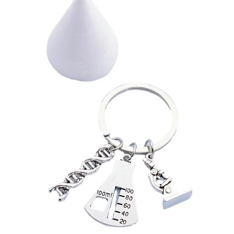 Creative Gene Chemistry Teacher Gift DNA Chemistry Molecular Microscope Biology Experiment Keychain
